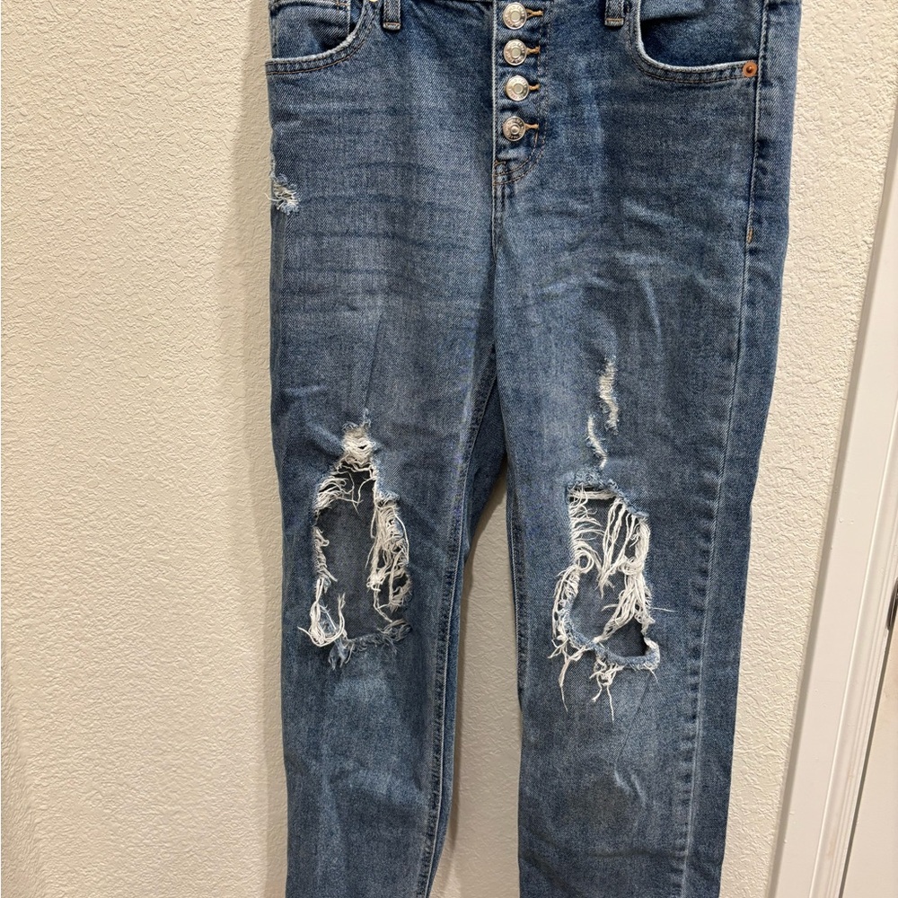 wild fable High-Rise Distressed Blue Denim Jeans